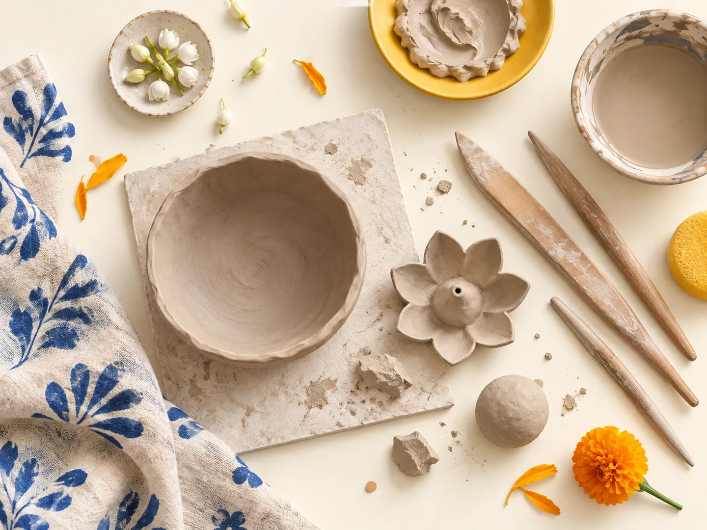 AI-generated inspiration for a clay play workshop at Gubbi Art Club, Bengaluru