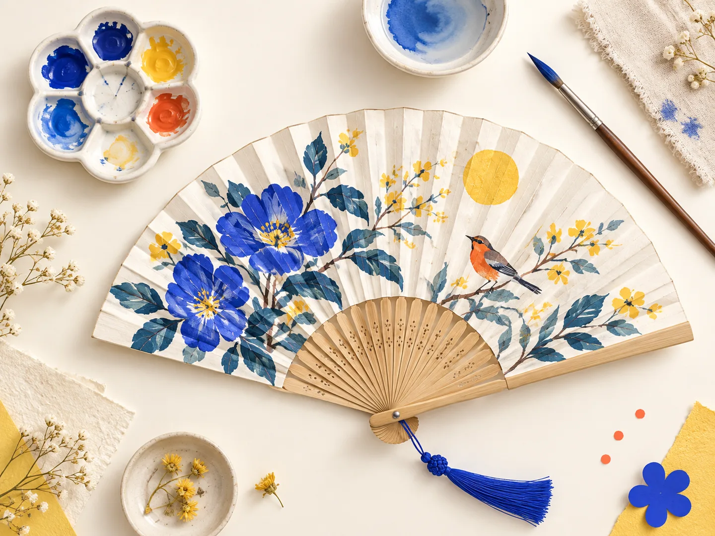 AI-generated inspiration for a fan painting workshop at Gubbi Art Club, Bengaluru
