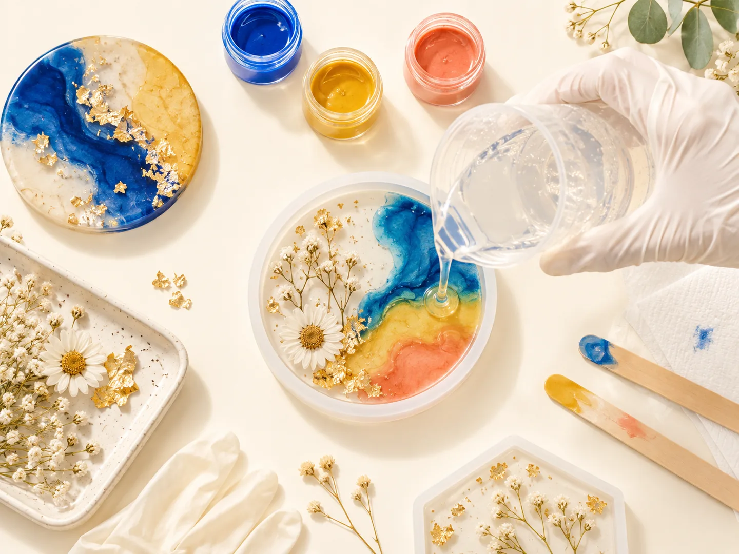 AI-generated inspiration for a resin art workshop at Gubbi Art Club, Bengaluru